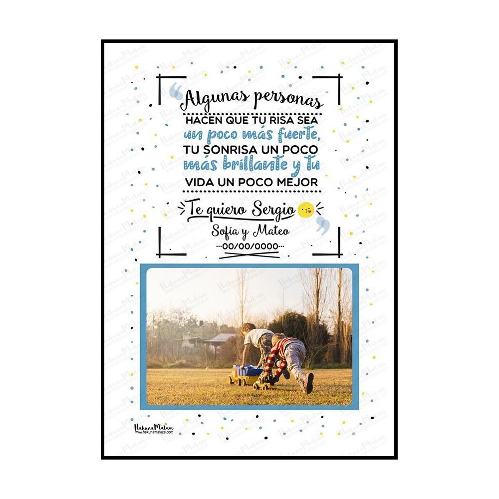 Lámina con foto - Algunas personas (azul)