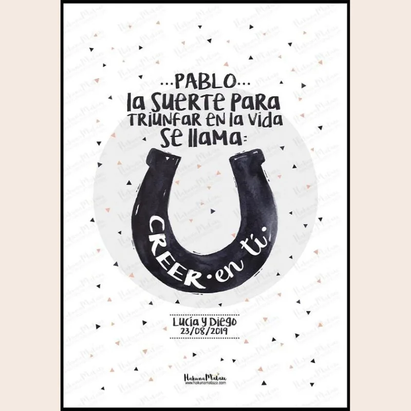 Lámina personalizada - La suerte para triunfar en la vida · detalle
