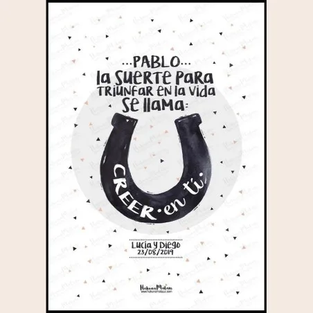 Lámina personalizada - La suerte para triunfar en la vida · detalle