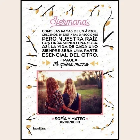 Lámina con foto - Hermana como las ramas de un árbol · detalle