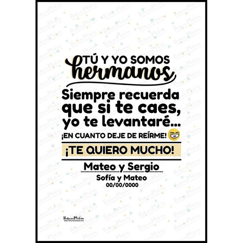 Lámina personalizada - Tú y yo somos el mejor equipo