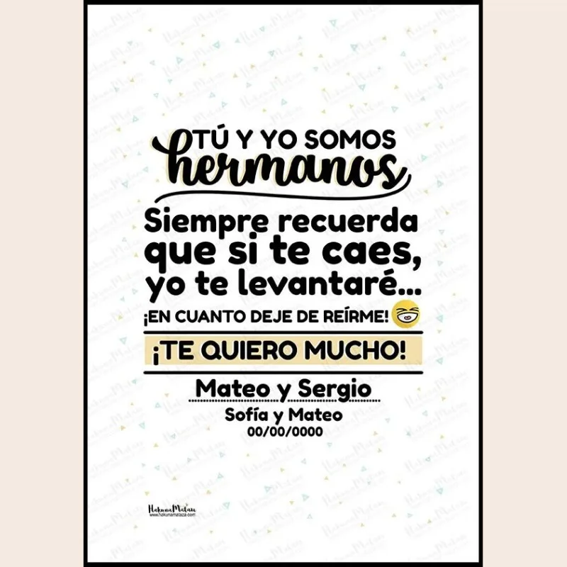 Lámina personalizada - Tú y yo somos el mejor equipo · detalle