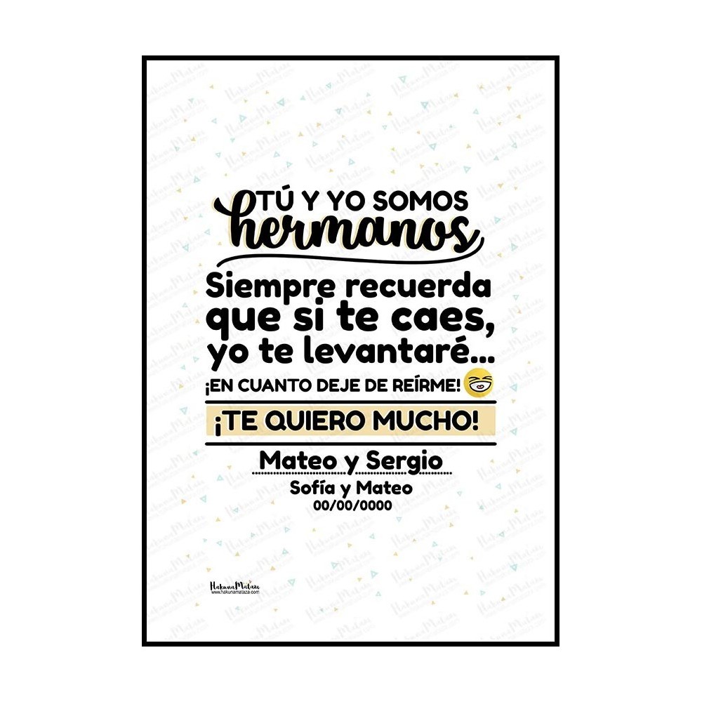 Lámina - Tú y yo somos hermanos / hermanas