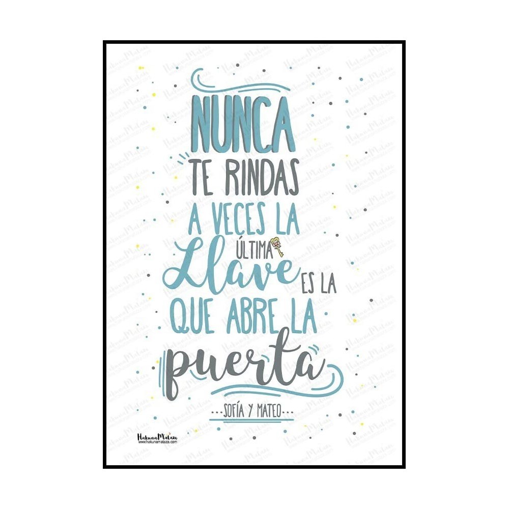 Lámina personalizada - Nunca te rindas