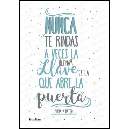 Lámina personalizada - Nunca te rindas