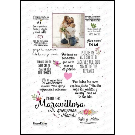 Lámina personalizada con foto - Eres maravillosa