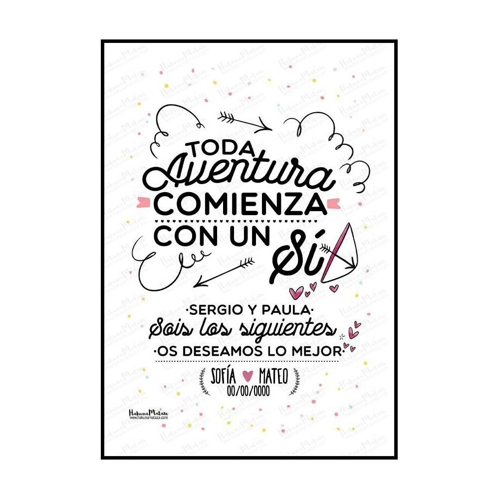 Lámina personalizada - Sois los siguientes os deseamos lo mejor
