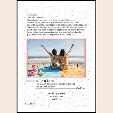 Lámina personalizada con foto - Definición de amiga | Hakuna Mataza
