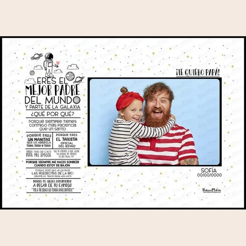 Lámina personalizada con foto - El mejor padre del mundo | Hakuna Mataza 2