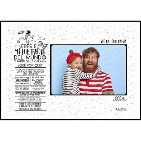 Diseño completo de la lámina personalizada con foto "Eres el mejor padre del mundo".