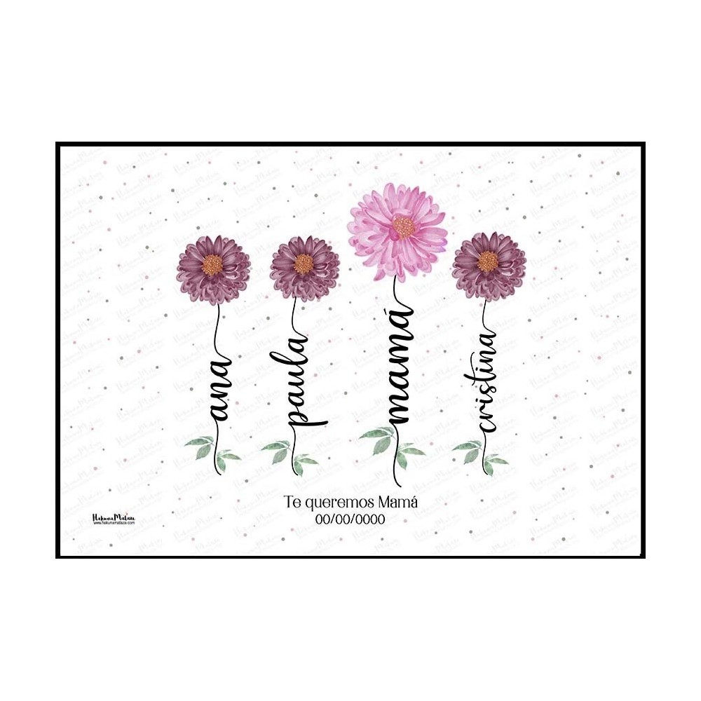 Lámina personalizada - Nombres florales para mamá