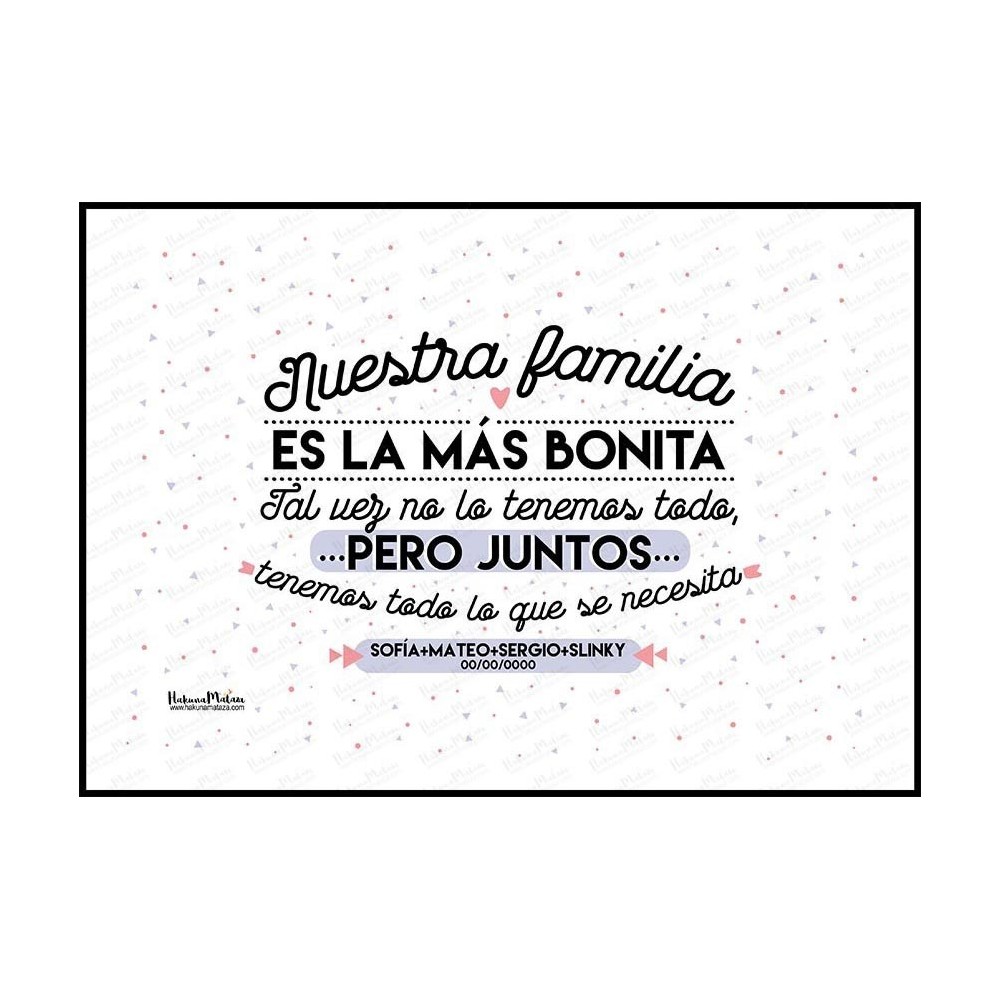 Lámina - Nuestra familia es la más bonita