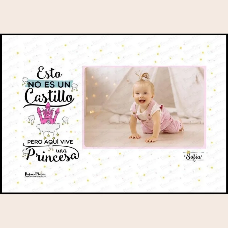 Lámina personalizada con foto - Aquí vive una princesa · detalle