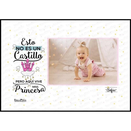 Lámina personalizada con foto - Aquí vive una princesa Lámina personalizada con foto - Aquí vive una princesa