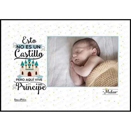 Lámina personalizada con foto - Aquí vive un príncipe