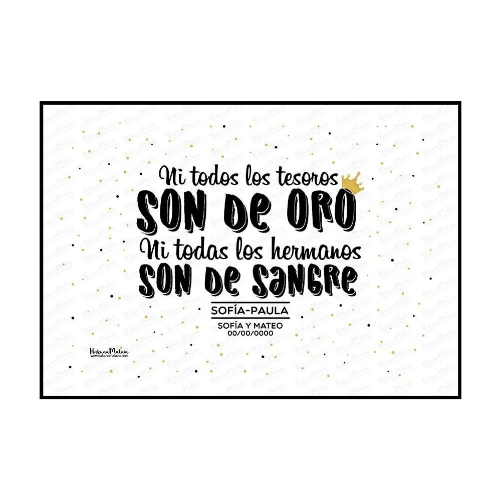 Regalo único y especial para hermanos con foto y mensaje