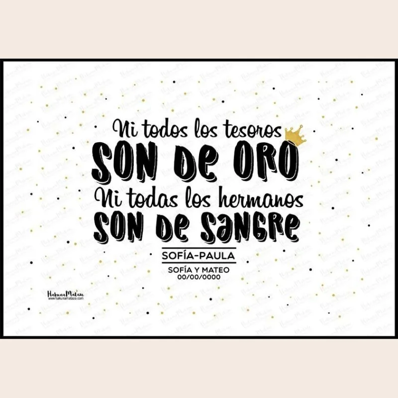 Lámina personalizada - Ni todos los tesoros · detalle