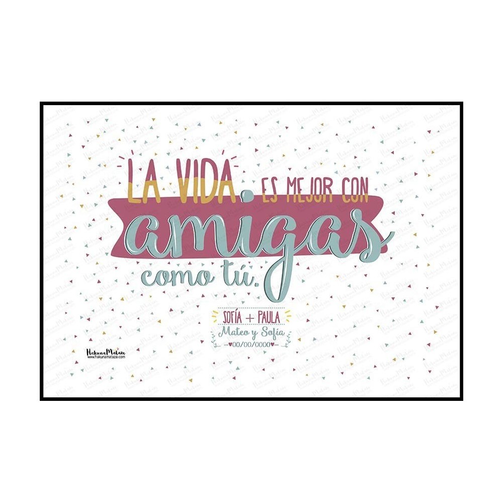 Regalo personalizado para mejores amigas con diseño elegante