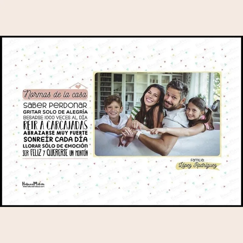 Lámina personalizada con foto - Normas de la casa | Hakuna Mataza 2