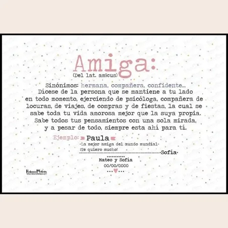 Lámina personalizada - Definición de amiga | Hakuna Mataza
