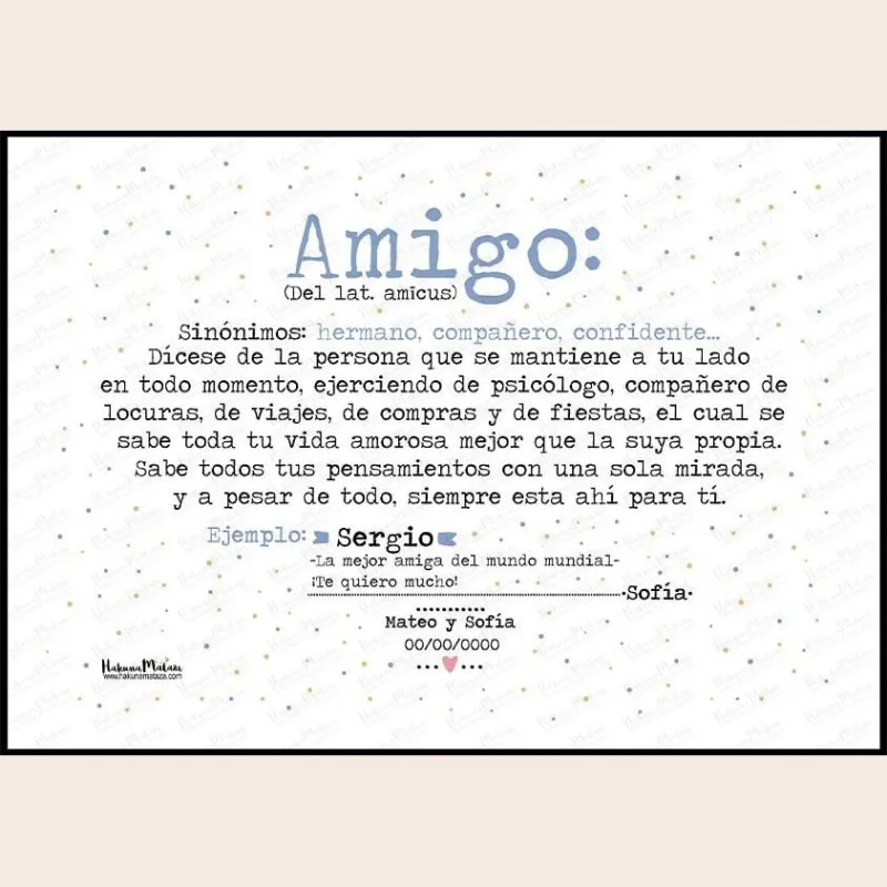 Lámina personalizada - Amigo · detalle