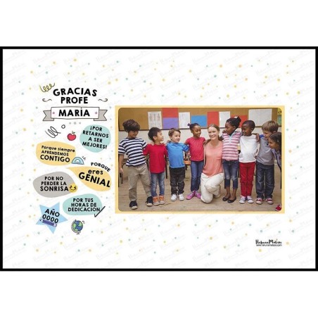 Lámina personalizada con foto - Gracias profe Lámina personalizada con foto - Gracias profe