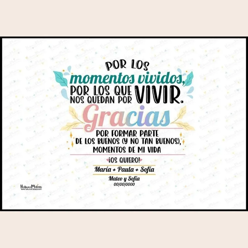 Lámina personalizada - Por los momentos vividos 2