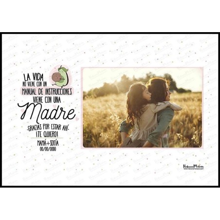 Lámina personalizada con foto - La vida no viene con un manual
