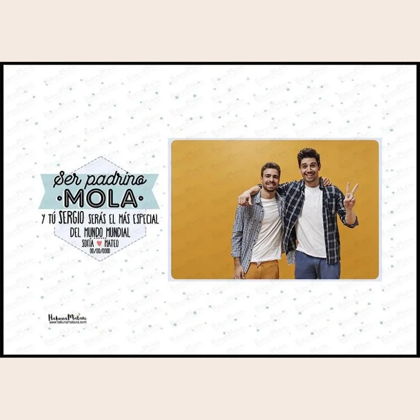 Lámina personalizada con foto - Ser parte padrino / madrina mola · ejemplo de personalización 2