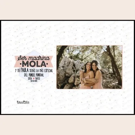 Lámina personalizada con foto - Ser madrina mola · detalle
