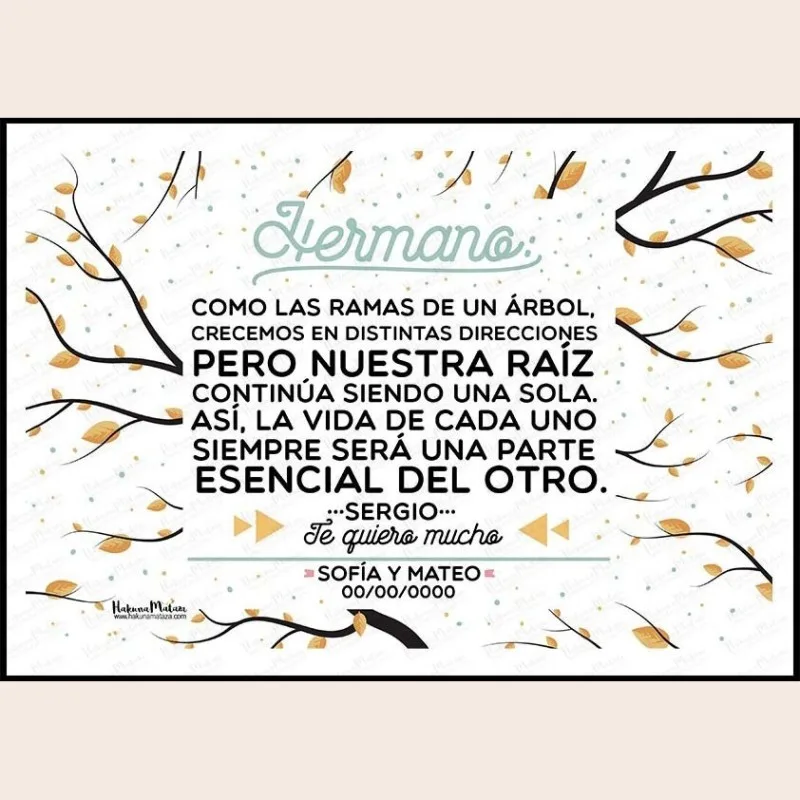 Lámina - Hermano como las ramas de un árbol · detalle