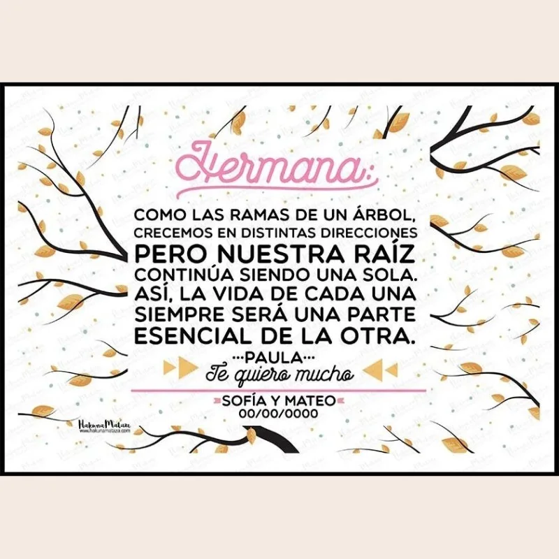 Lámina - Hermana como las ramas de un árbol · detalle