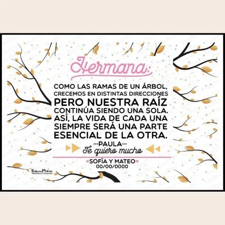 Lámina - Hermana como las ramas de un árbol · detalle