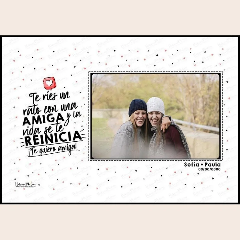 Lámina personalizada con foto - Te ríes un rato y la vida se reinicia 2