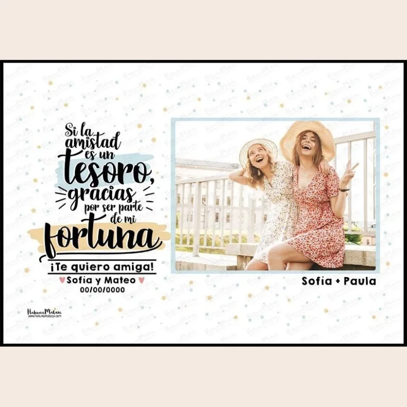 Lámina personalizada con foto - Si la amistad es un tesoro 2