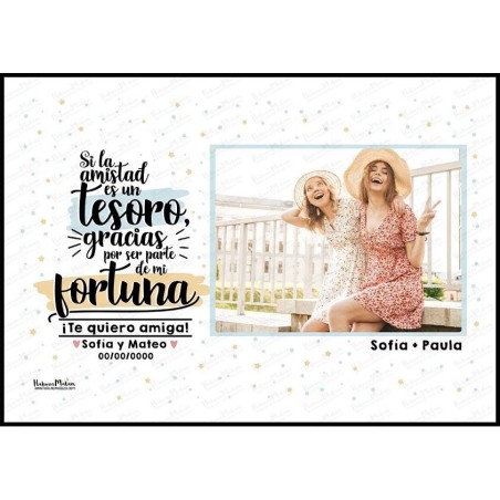Lámina personalizada con foto - Si la amistad es un tesoro