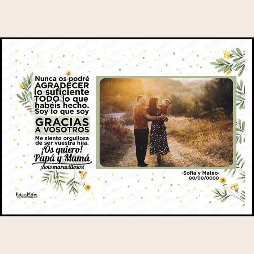 Lámina personalizada con foto - Gracias a vosotros | Hakuna Mataza 2