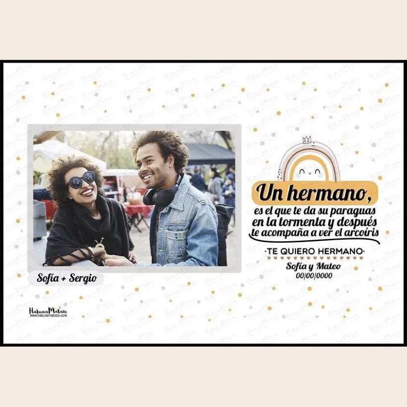 Lámina con foto - Un hermano es el que te da su paraguas | Hakuna Mataza 2