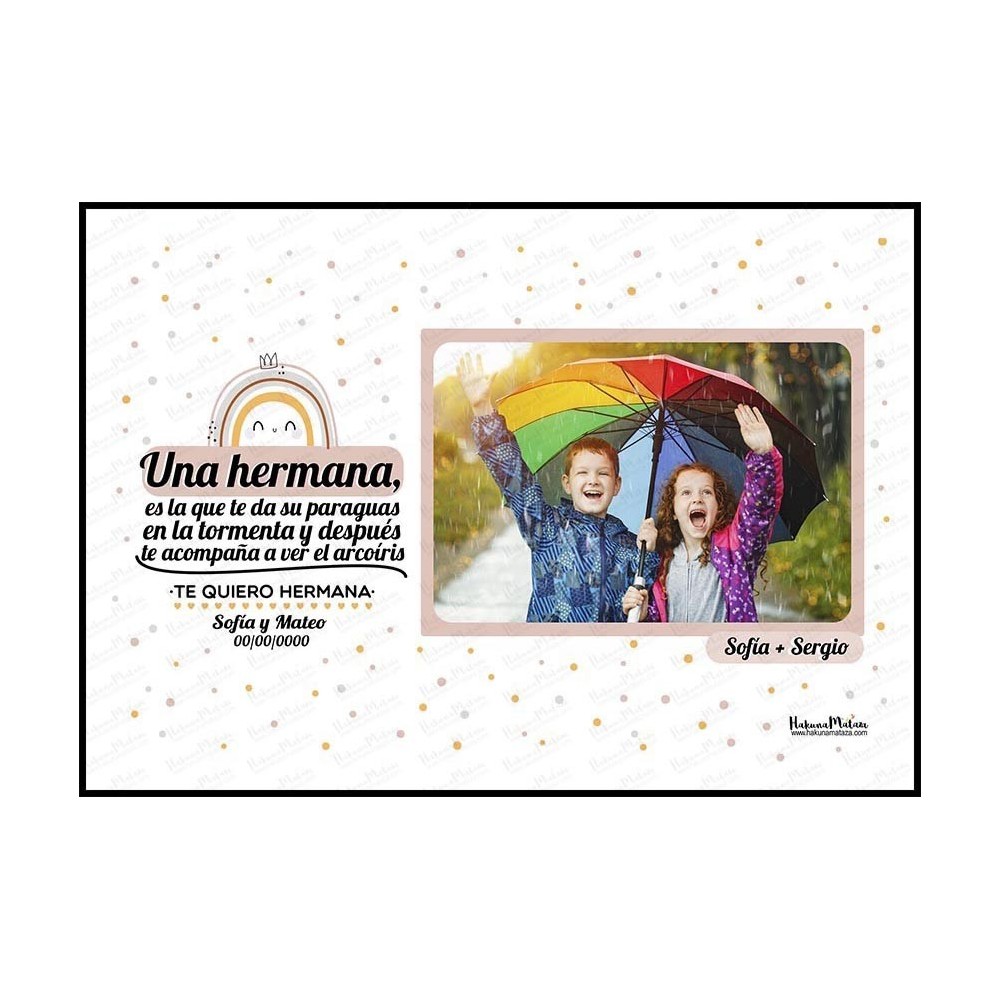 Lámina personalizada con foto - El que te da su paraguas