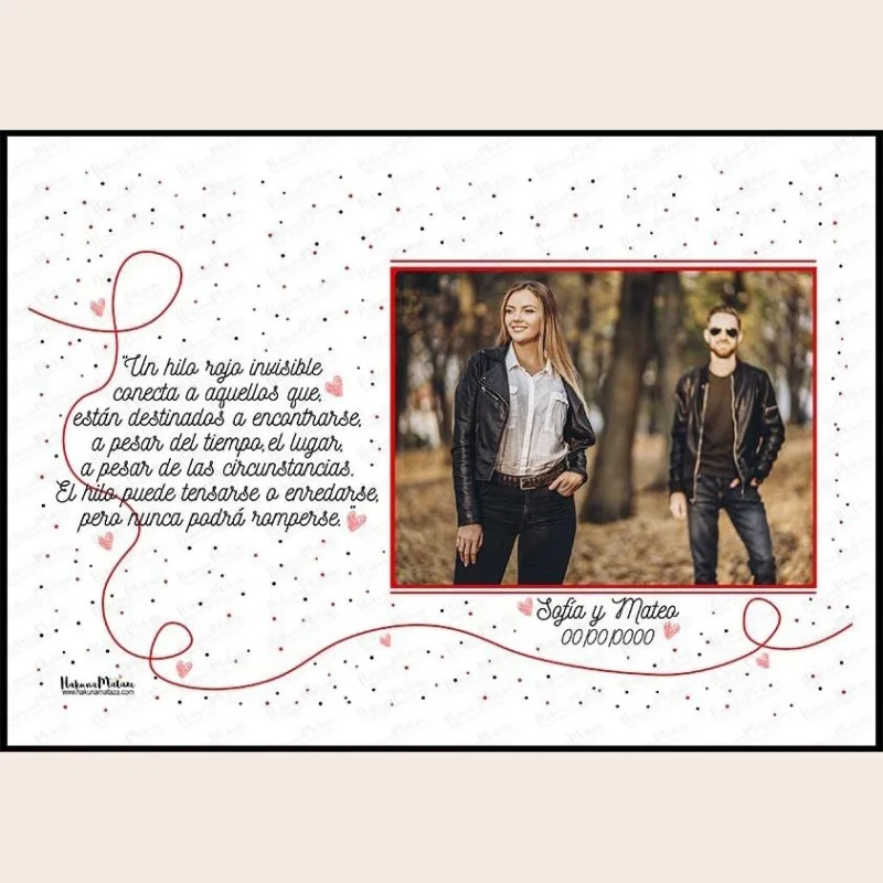 Lámina personalizada con foto - El hilo rojo del destino · detalle