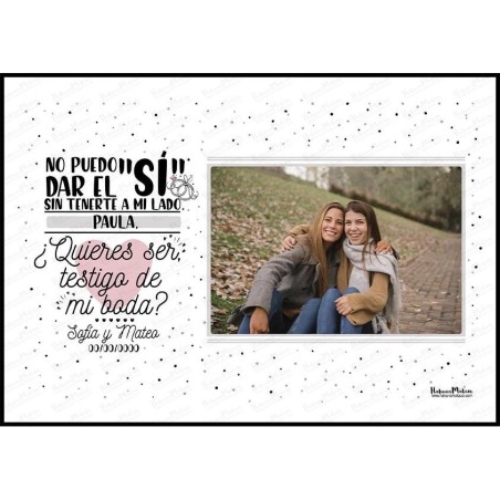 Lámina personalizada con foto - ¿Quieres estar a mi lado en la boda? Lámina personalizada con foto - ¿Quieres estar a mi lado en la boda?