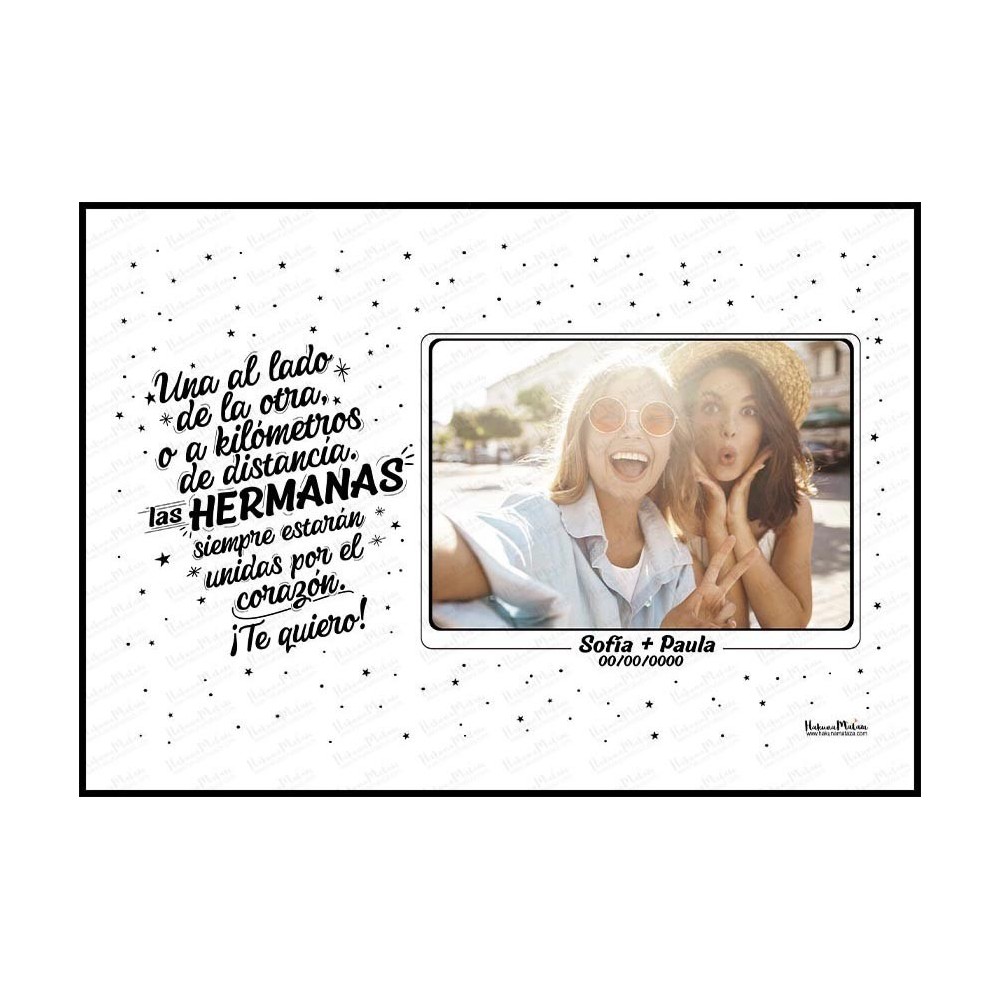 Lámina personalizada con foto - Siempre unidos por el corazón