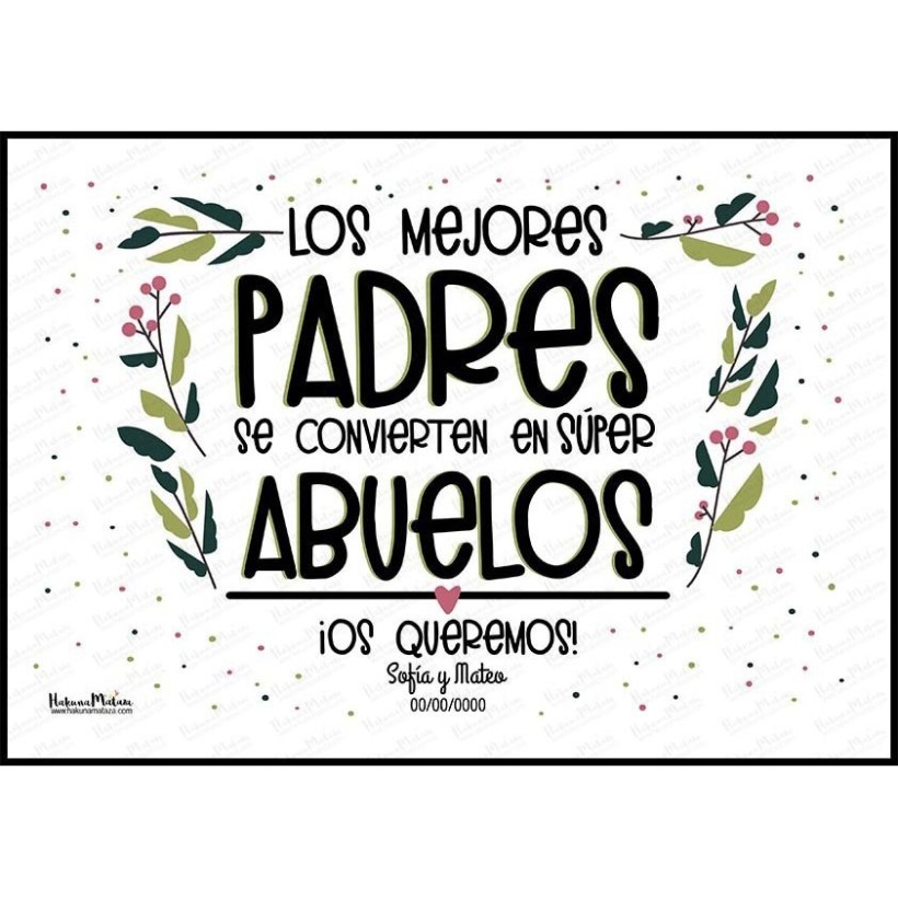 Lámina personalizada - Súper abuelos que fueron padres