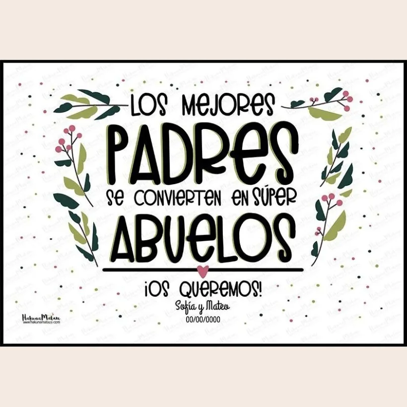 Lámina personalizada - Súper abuelos que fueron padres | Hakuna Mataza 2