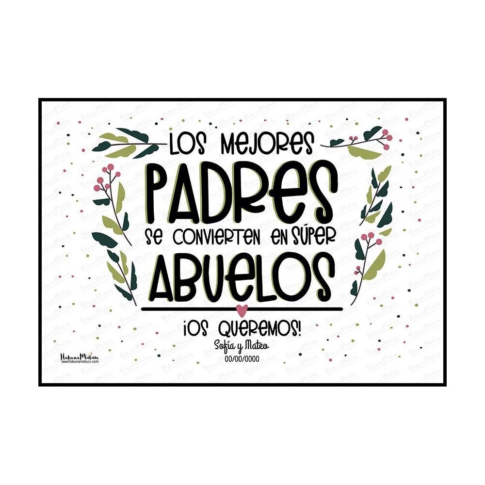 Lámina personalizada - Súper abuelos que fueron...