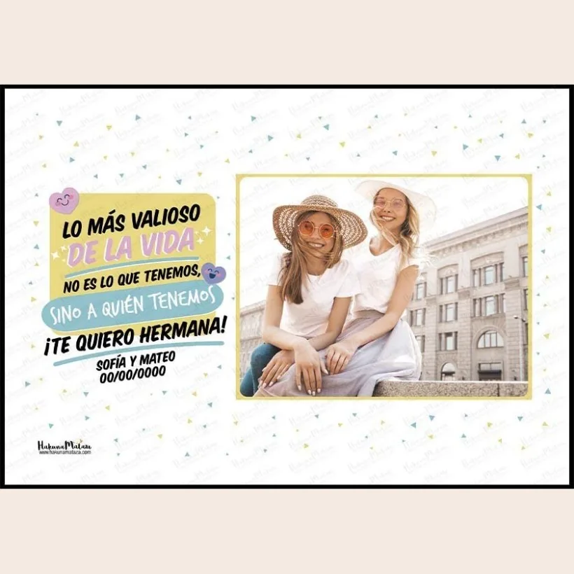 Lámina personalizada con foto - Te quiero hermana / hermano 2