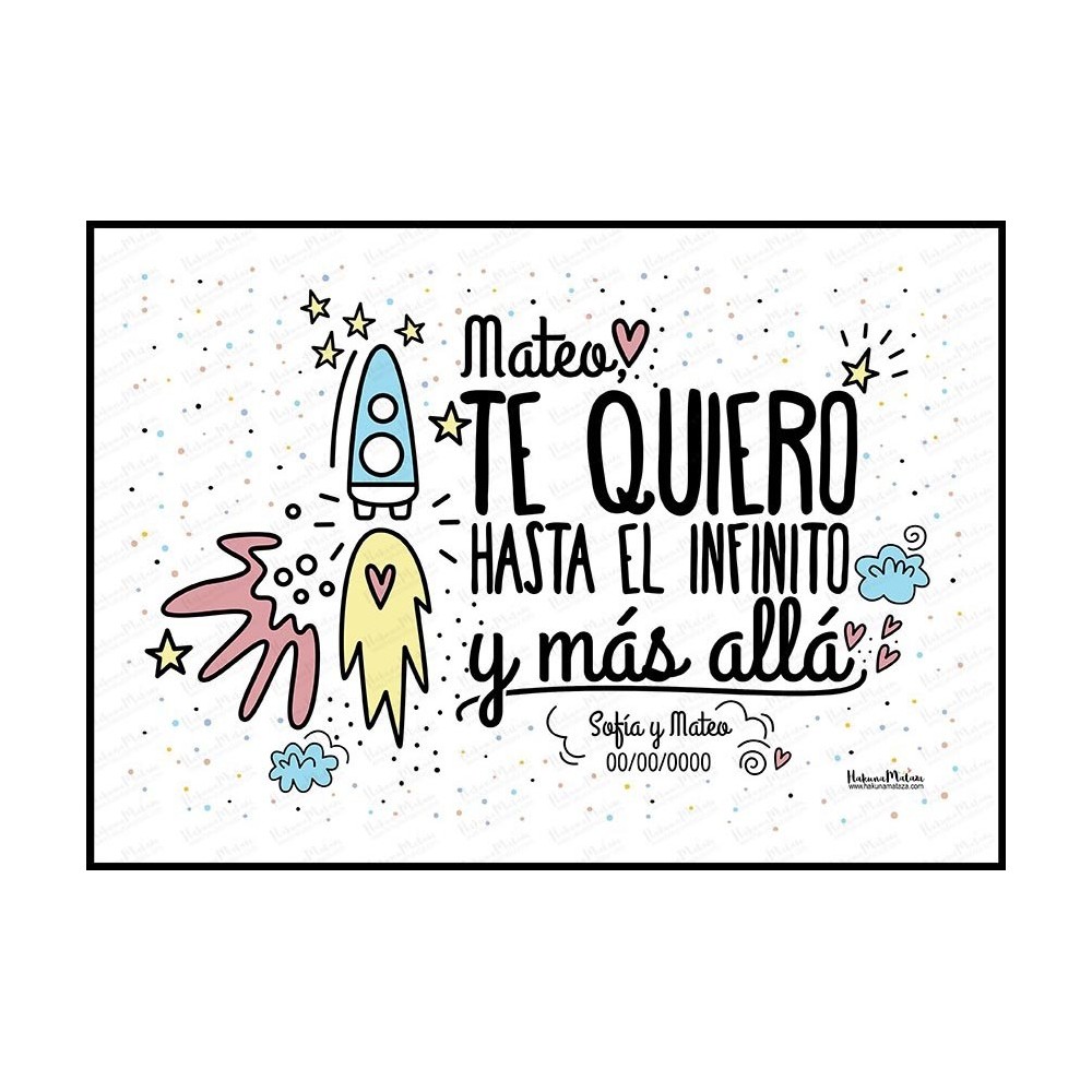 Lámina personalizada - Hasta el infinito y más...