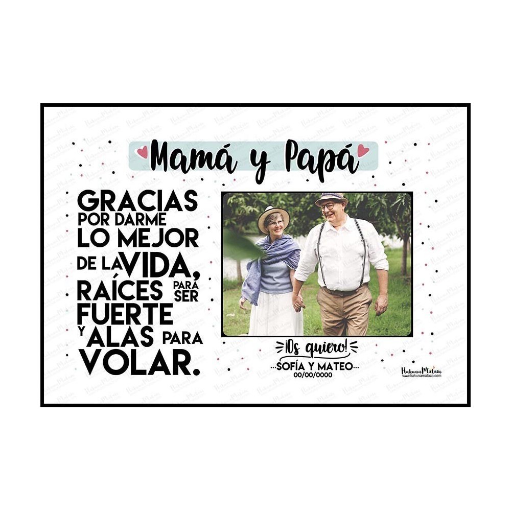 Lámina personalizada con foto - Gracias por darme lo mejor