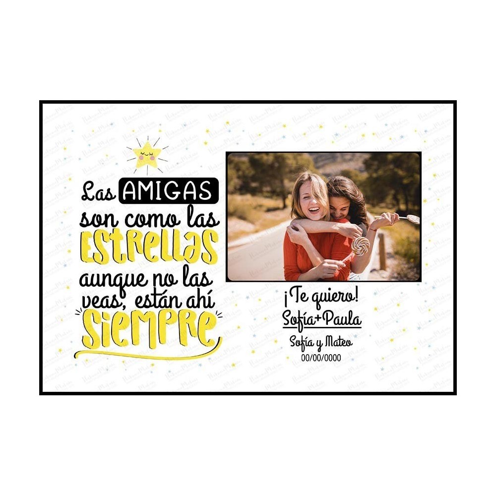Lámina personalizada con foto - Las amigas son como las estrellas