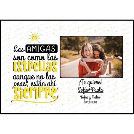 Lámina personalizada con foto - Las amigas son como las estrellas